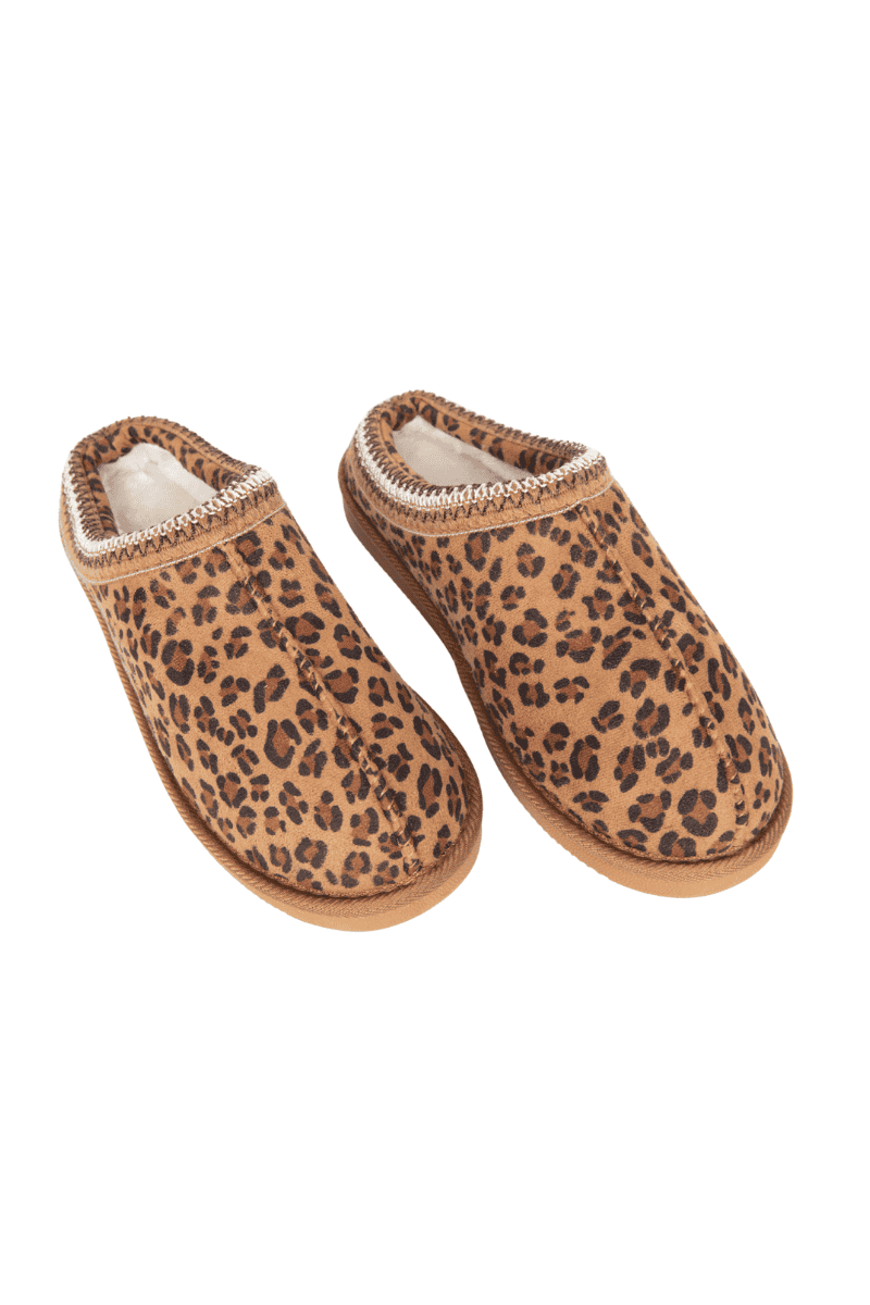 Leopard Print Embroidered Cute Slippers: Leopard / L/XL