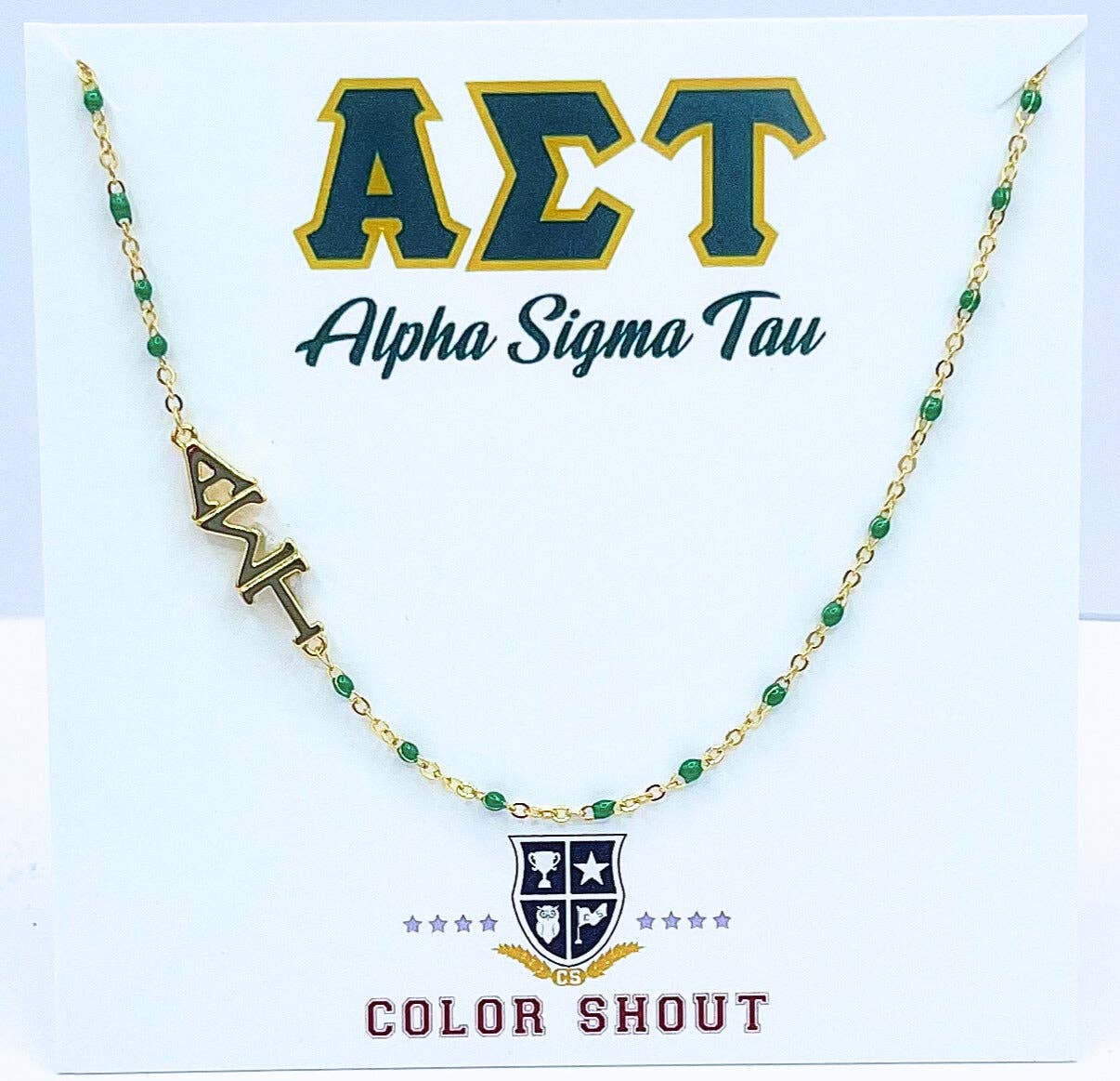 The Sorority Necklace: Side Set Greek letters