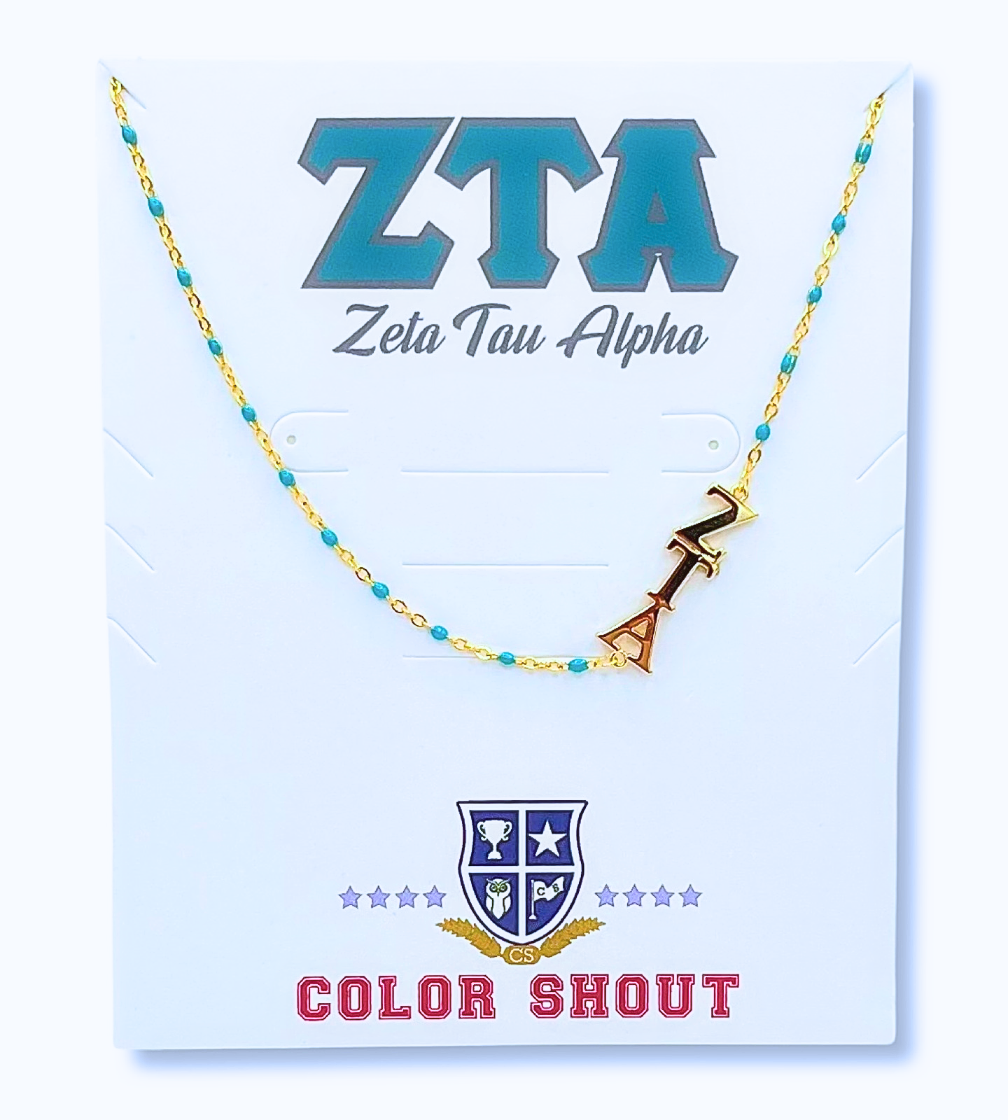 The Sorority Necklace: Side Set Greek letters