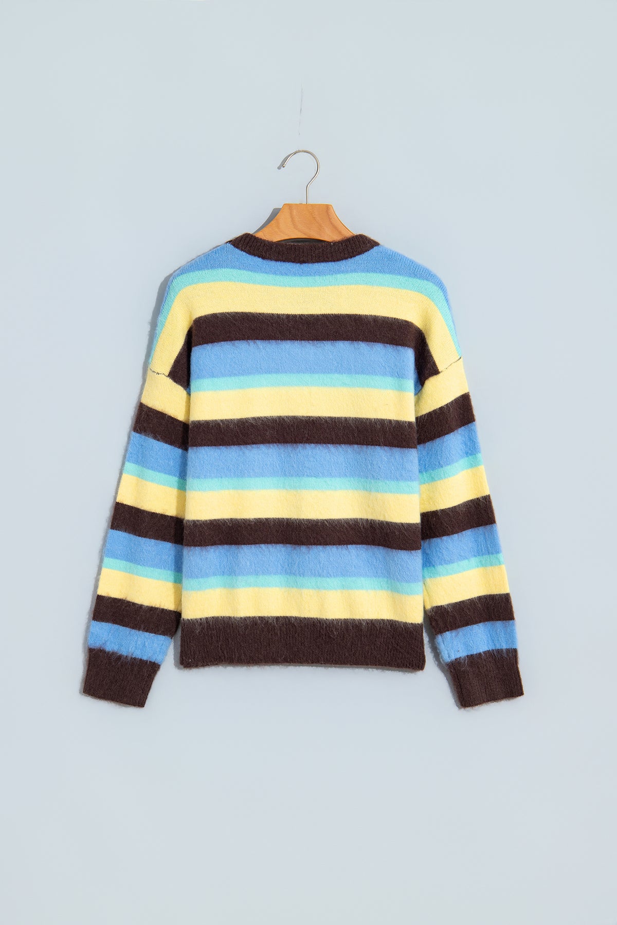 Multicolour Fuzzy Striped Sweater