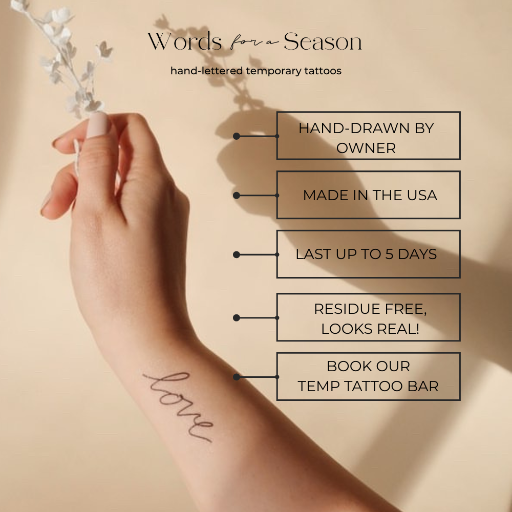 You are Loved Calligraphy Temp Tattoo | Valentine, Galentine
