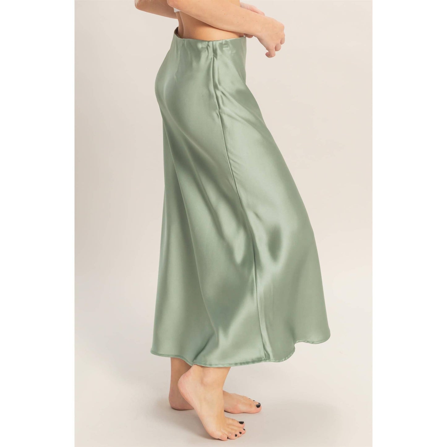 Satin Midi Skirt