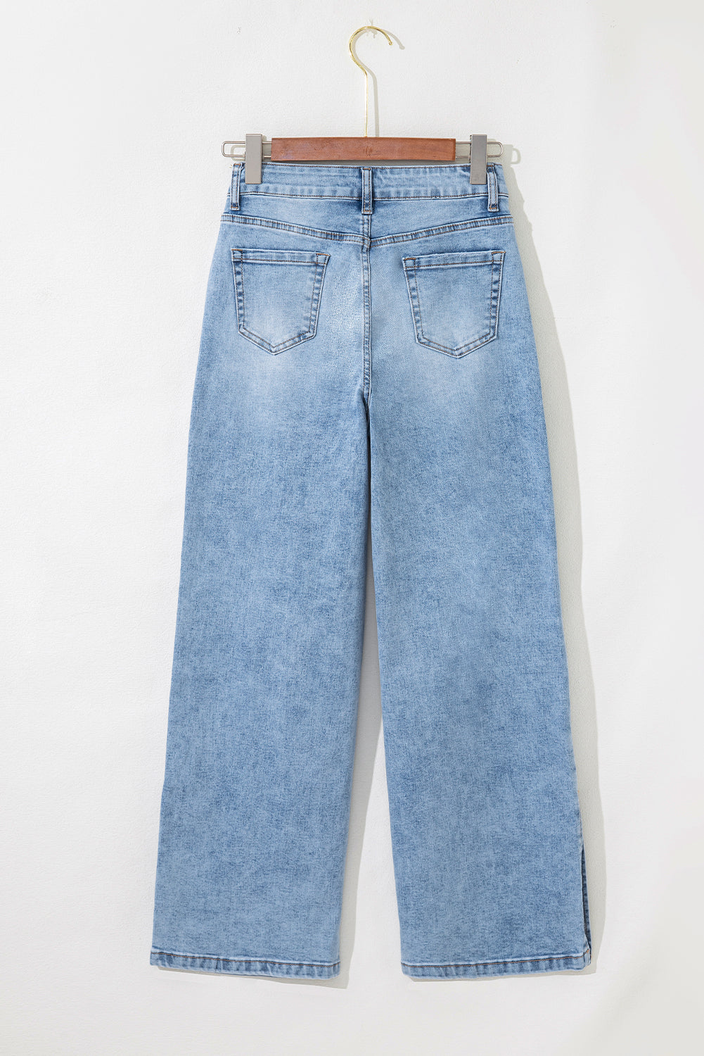 Slit Leg High Rise Drawstring Casual Jeans