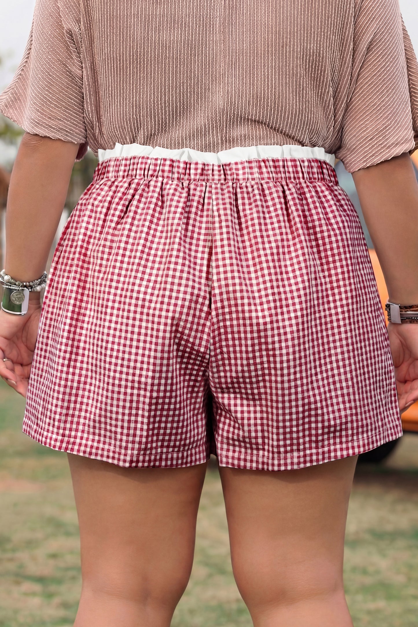 Picnic Date Gingham Shorts ( Plus Size)