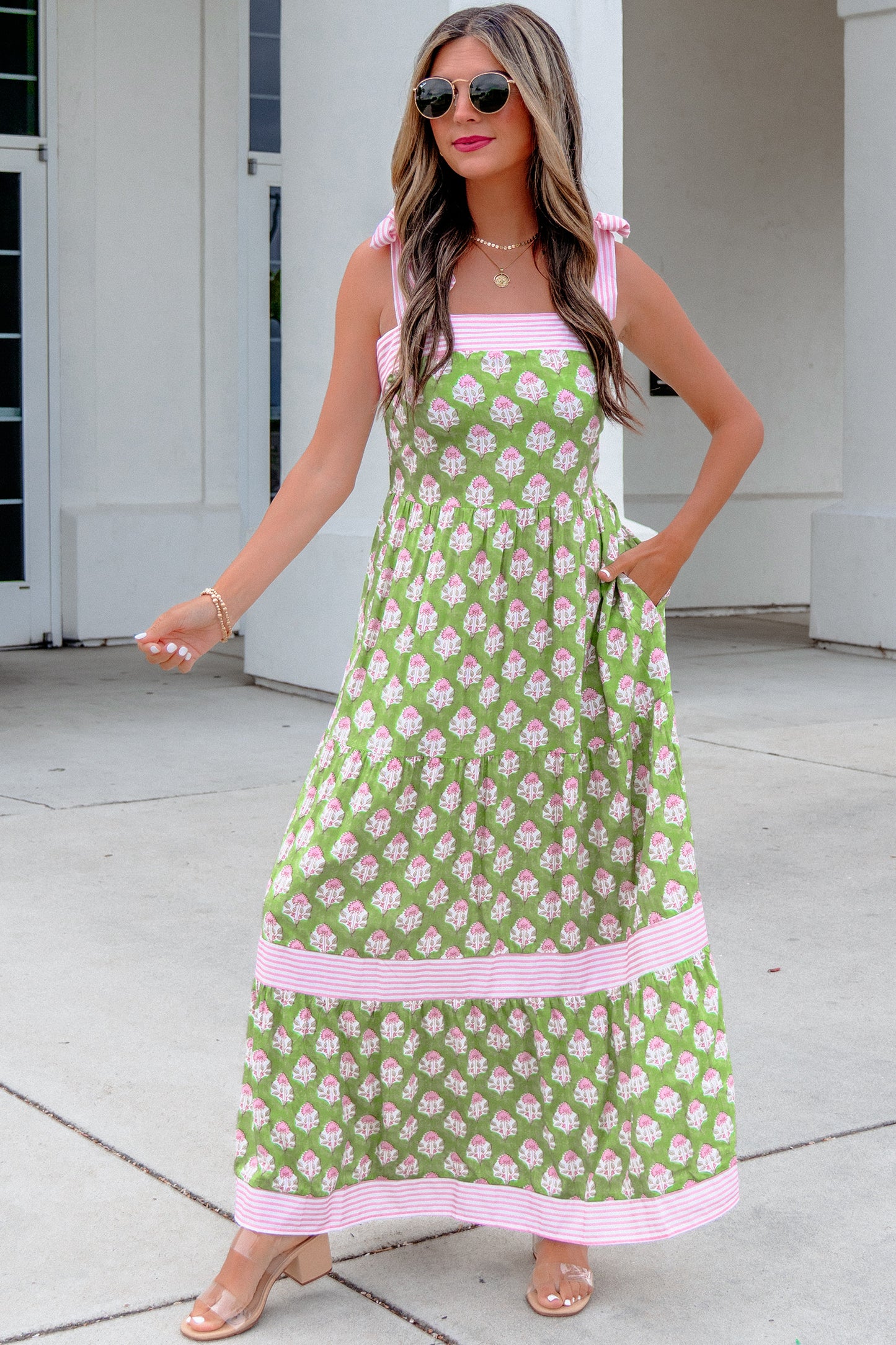 Sweet Magnolia Stripes and Floral Maxi