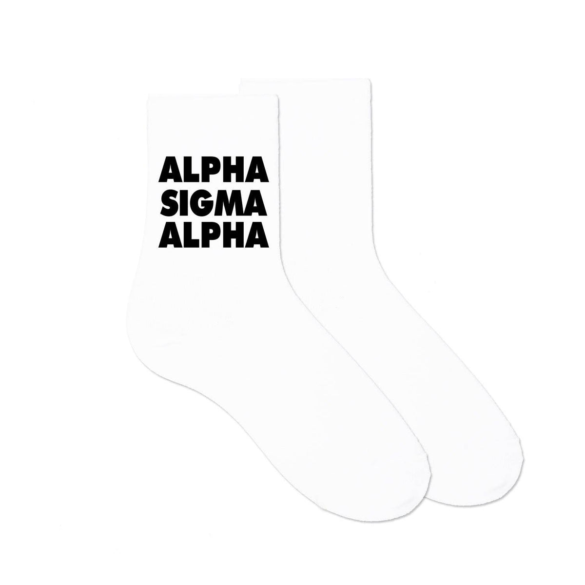 Cotton  Crew Socks Printed in Sorority Name and Color