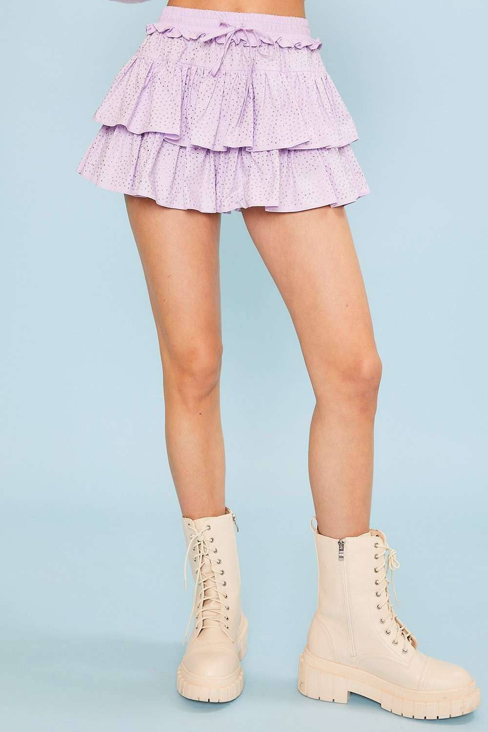Layered Ruffle Skort: VERY PERI / L