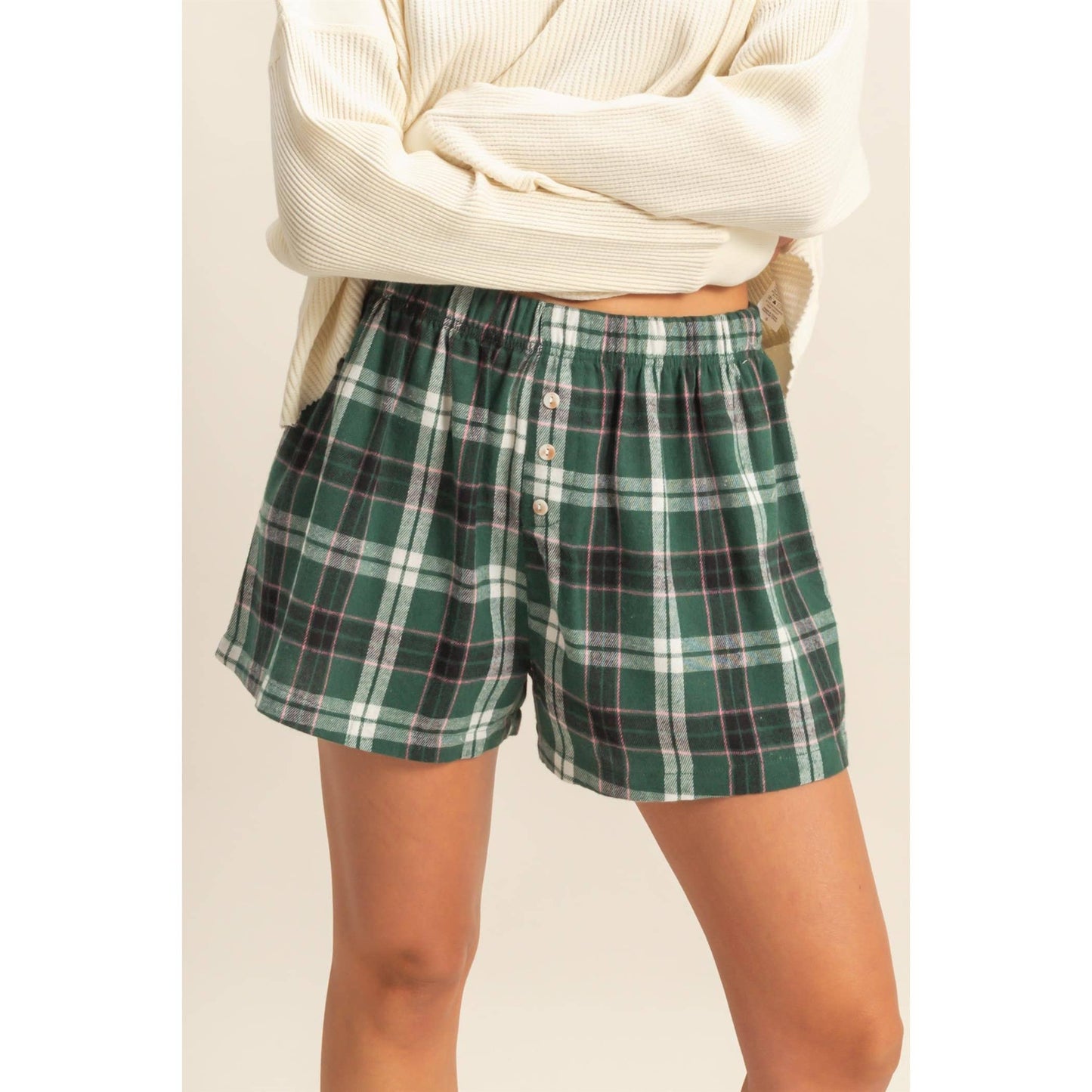 Button-Front Flannel Boxer Shorts