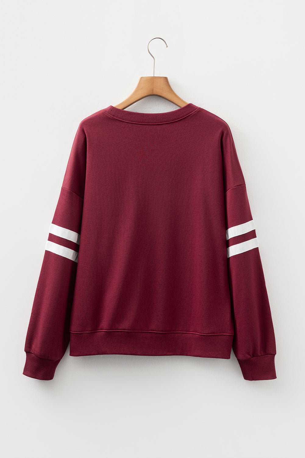 Dark Grey Varsity Striped Detail Drop Shoulder Oversized Sweatshirt