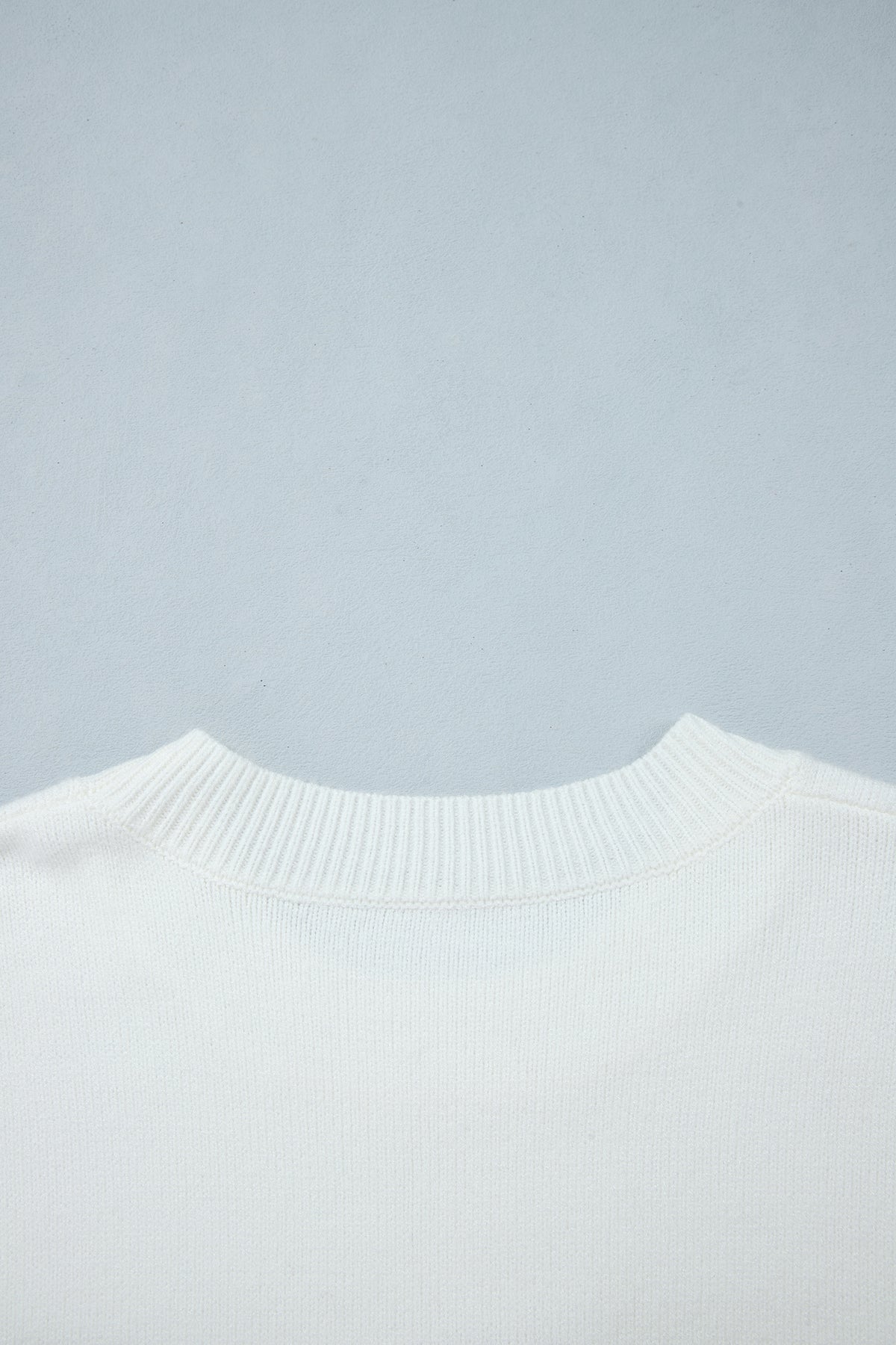 White Cozy Dog Print Dropped Shoulder Relaxed Sweater