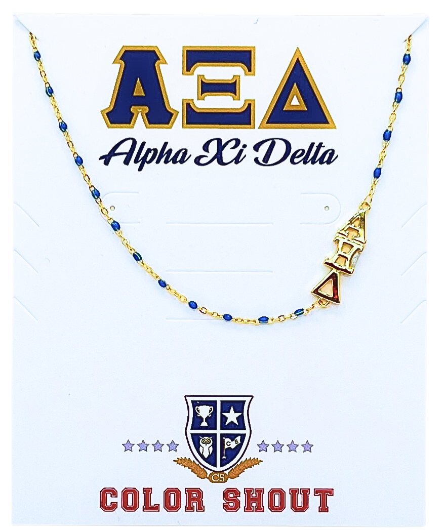 The Sorority Necklace: Side Set Greek letters