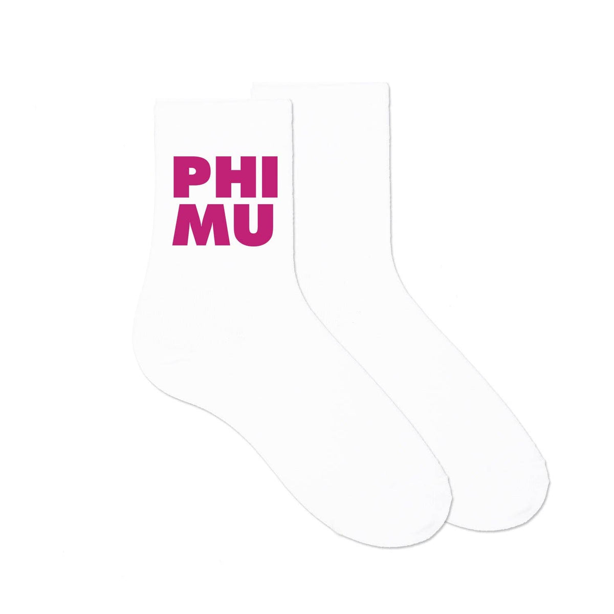 Cotton  Crew Socks Printed in Sorority Name and Color