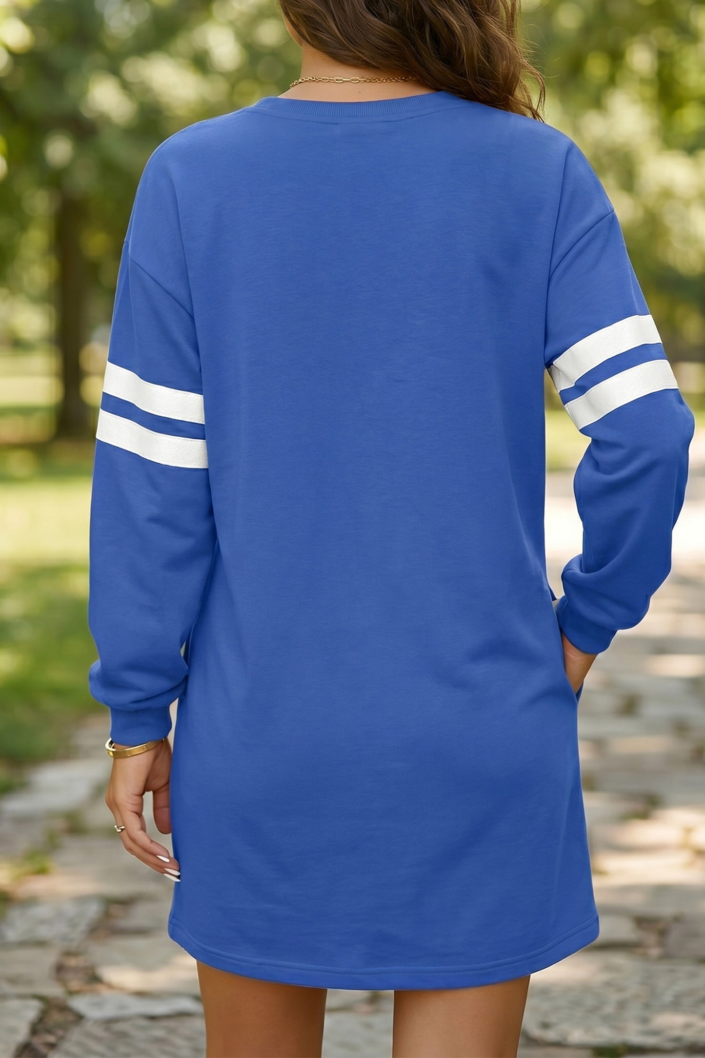 Gameday Varsity Stripes Sweatshirt Dress