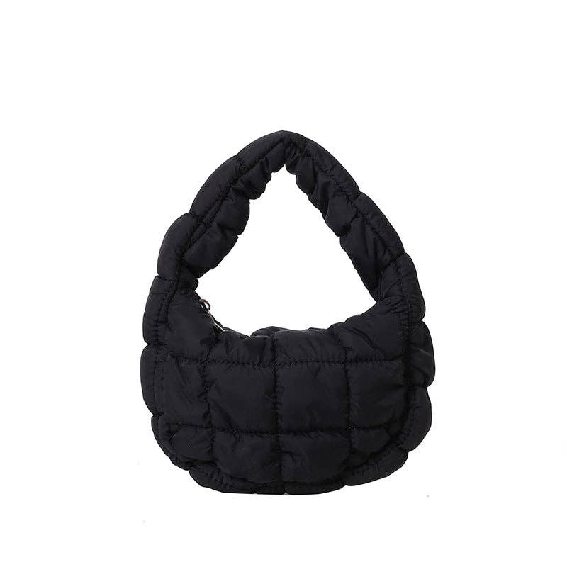 Solid Color Cloud Bag Cute Mini Handbag DP6845: Black