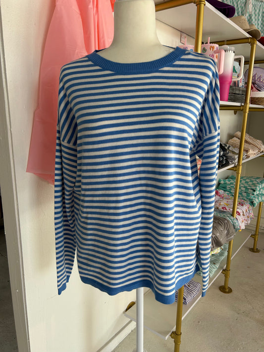 Blue striped sweater
