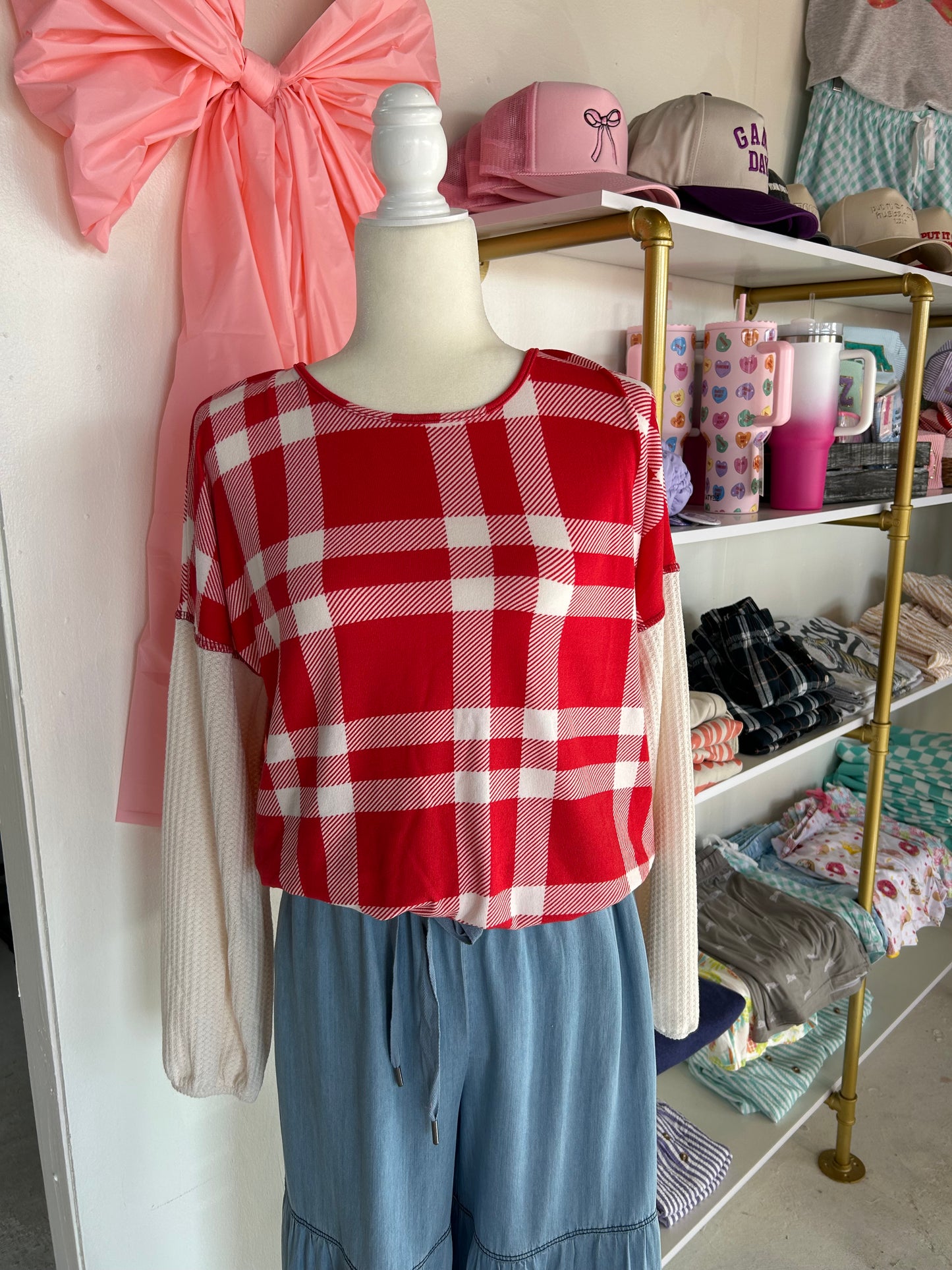 Red Plaid top