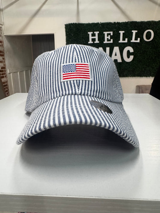 American Flag Seersucker Hat