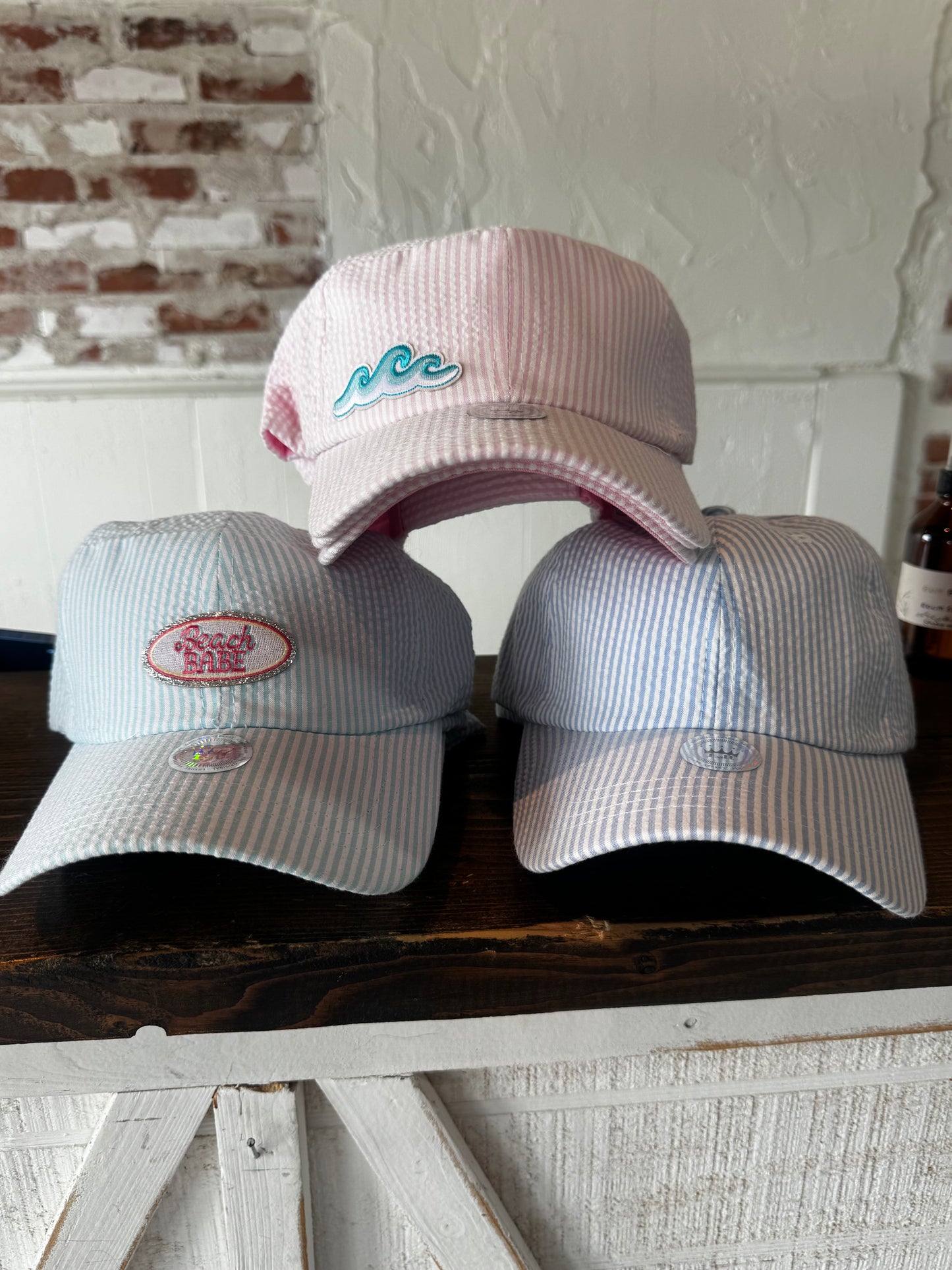 Classic Blue Seersucker Hat