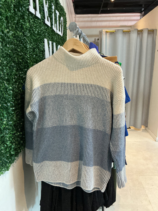 Blue and white sweater