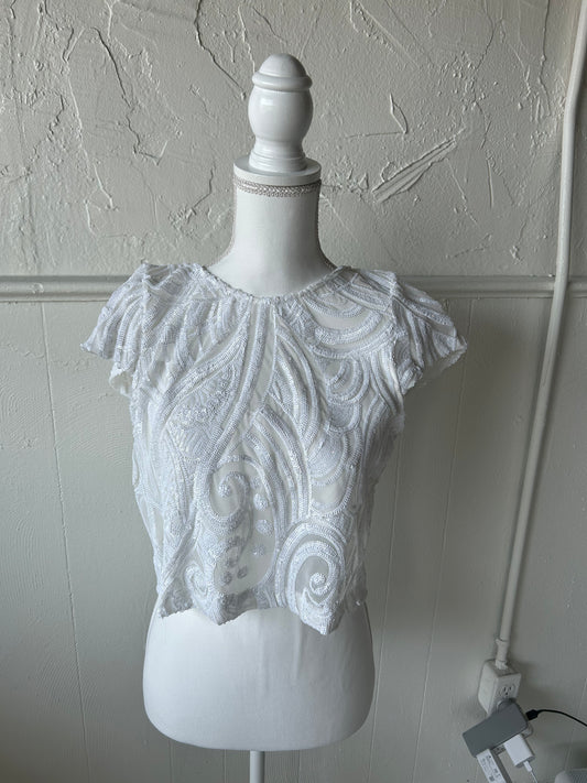 Sequined Lace blouse white or black