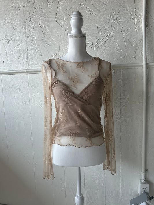 Apricot lace blouse