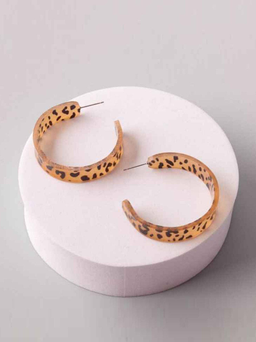 Animal Print Hoop Earrings