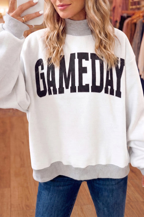 ‘It’s Game Time’ Reversible Mockneck Sweatshirt