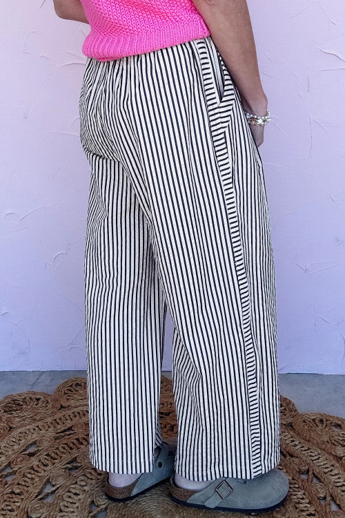 ‘Market Days’ Black and White Striped Pants