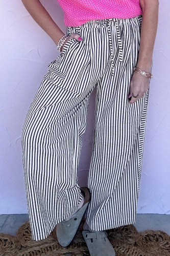 ‘Market Days’ Black and White Striped Pants