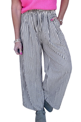 ‘Market Days’ Black and White Striped Pants