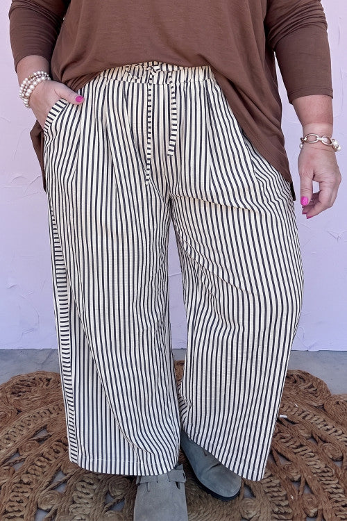 ‘Market Days’ Black and White Striped Pants