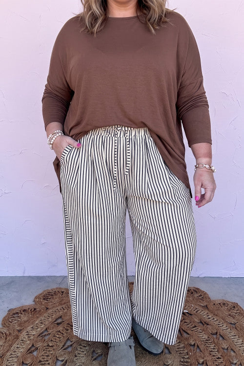 ‘Market Days’ Black and White Striped Pants