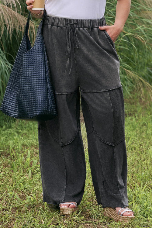 ‘Around Town’ Tiered Jersey Wide Leg Patchwork Pants