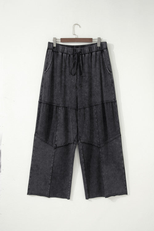 ‘Around Town’ Tiered Jersey Wide Leg Patchwork Pants