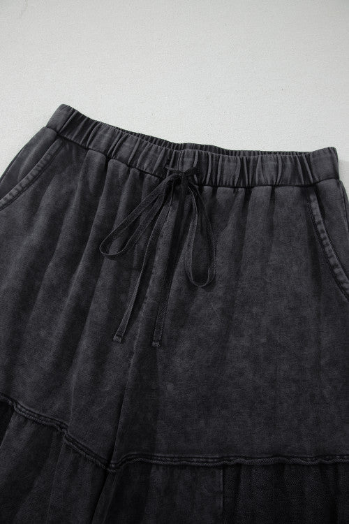 ‘Around Town’ Tiered Jersey Wide Leg Patchwork Pants
