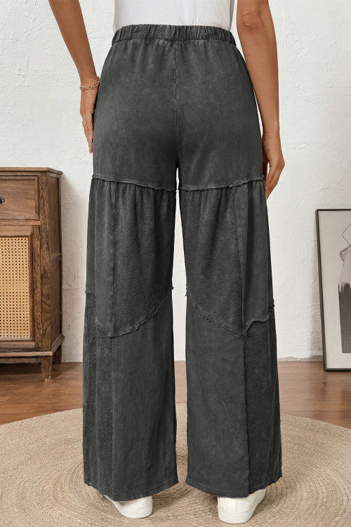 ‘Around Town’ Tiered Jersey Wide Leg Patchwork Pants