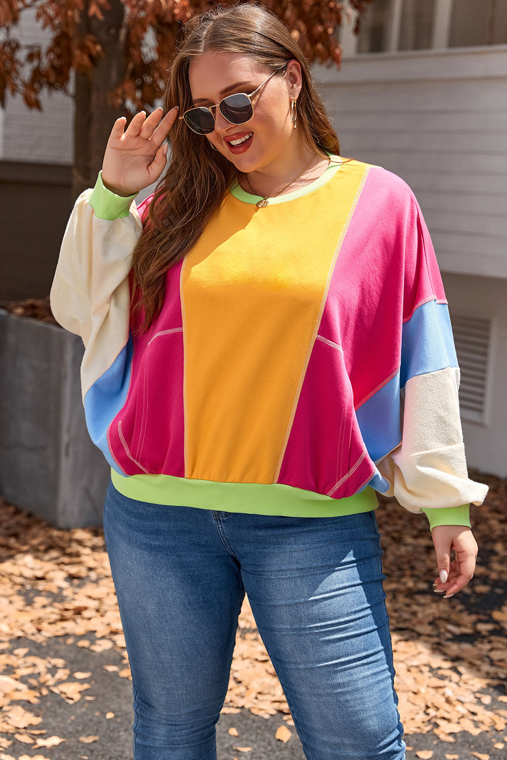 Rainbow Sherbet Oversized Top (Plus Size)