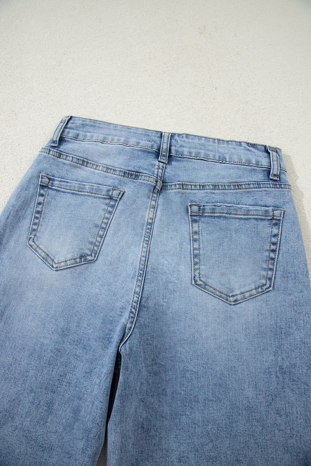 Slit Leg High Rise Drawstring Casual Jeans
