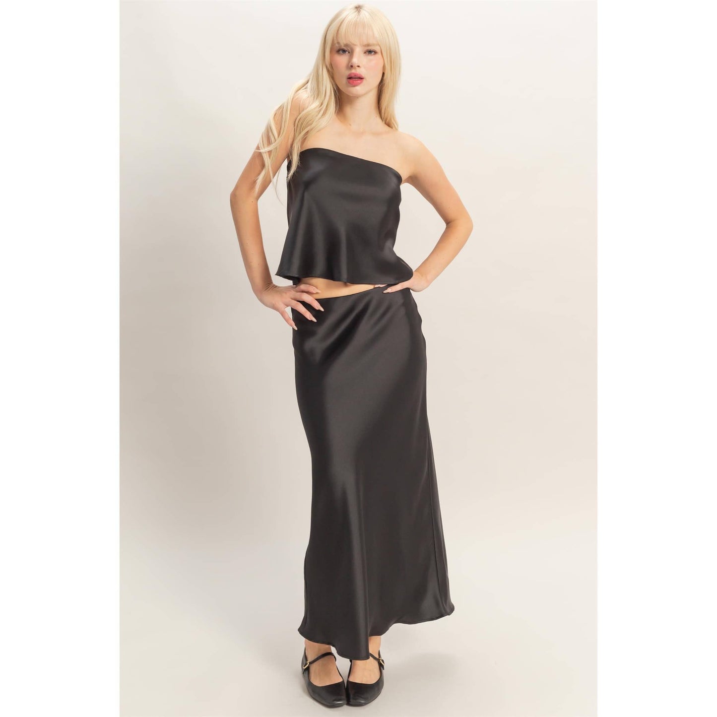 Satin Midi Skirt