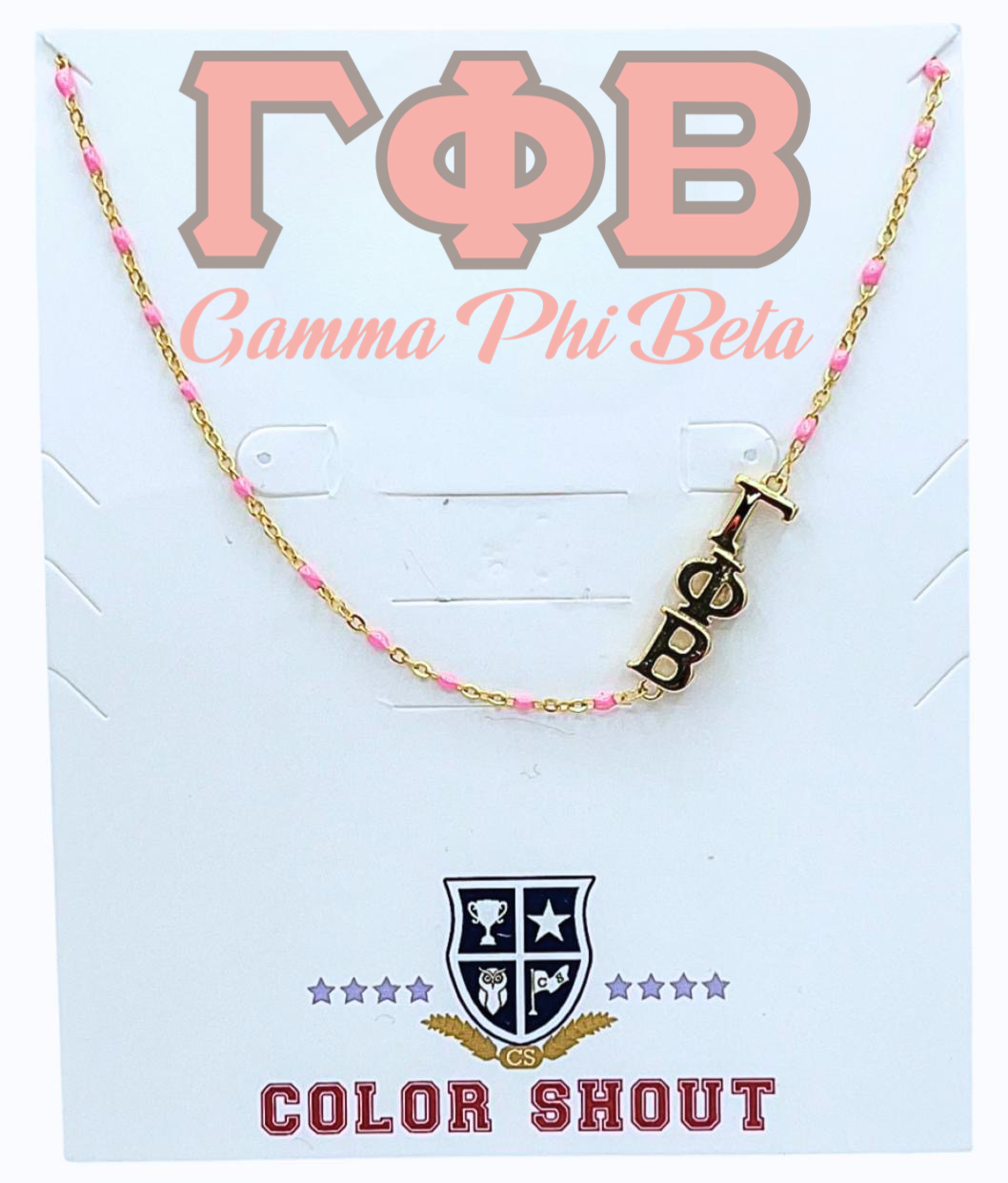 The Sorority Necklace: Side Set Greek letters