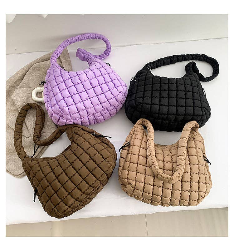 Solid Color Cloud Bag Large Capacity Shoulder Bag DP6102: Purple