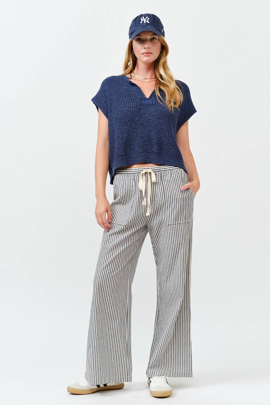 IM8867 - Striped Wide Linen Pants