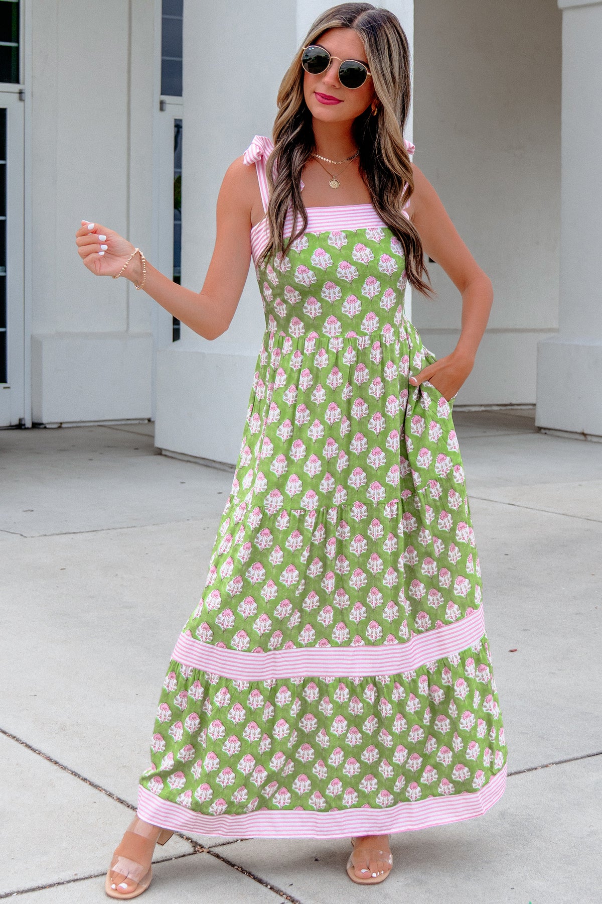 Sweet Magnolia Stripes and Floral Maxi