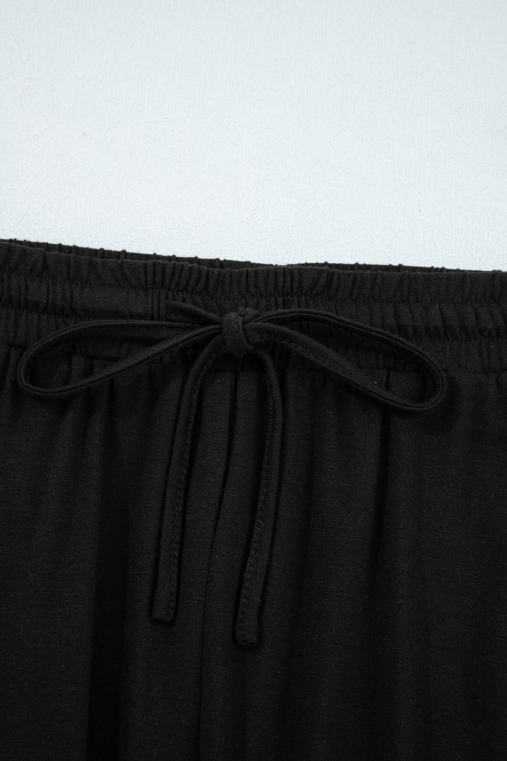 Medium Grey Ruffled Wide Leg Pull On High Waist Pants with Pockets