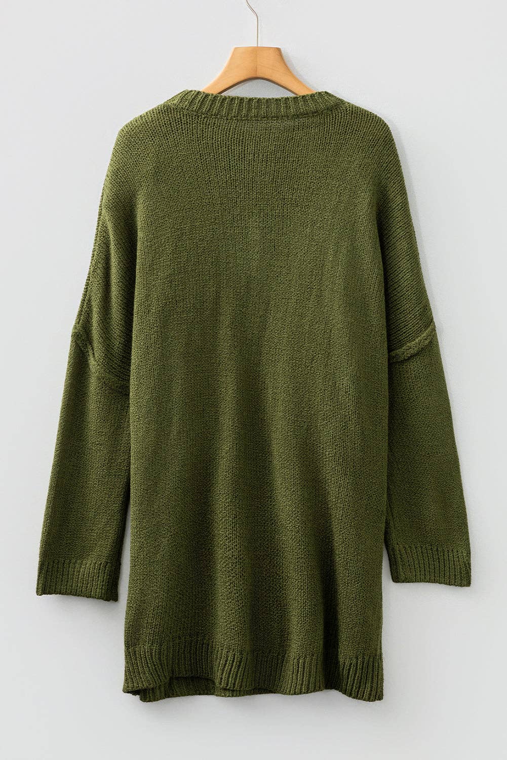 Solid Slouchy Drop Shoulder Sweater Dress