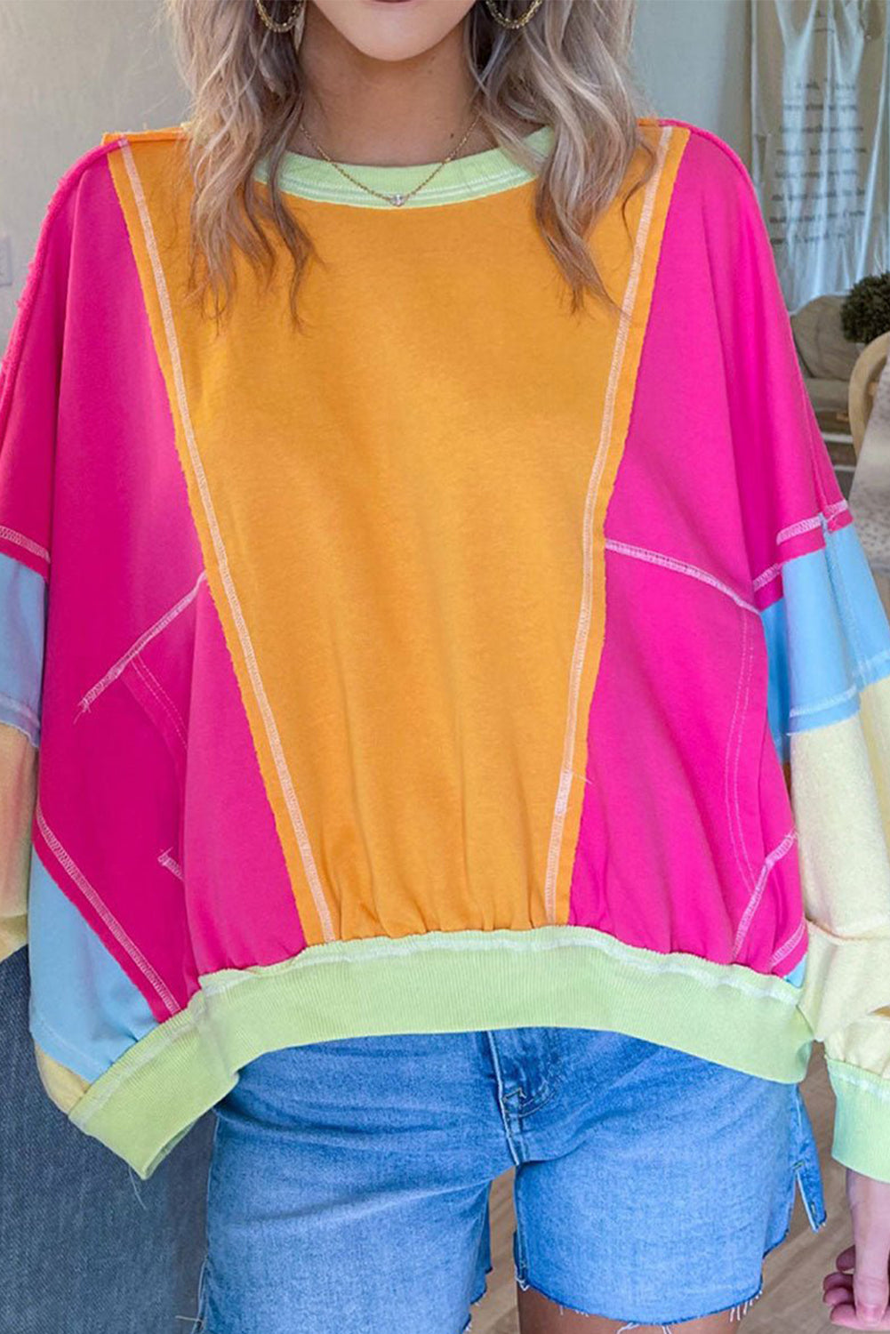 Rainbow Sherbet Oversized Top (Plus Size)