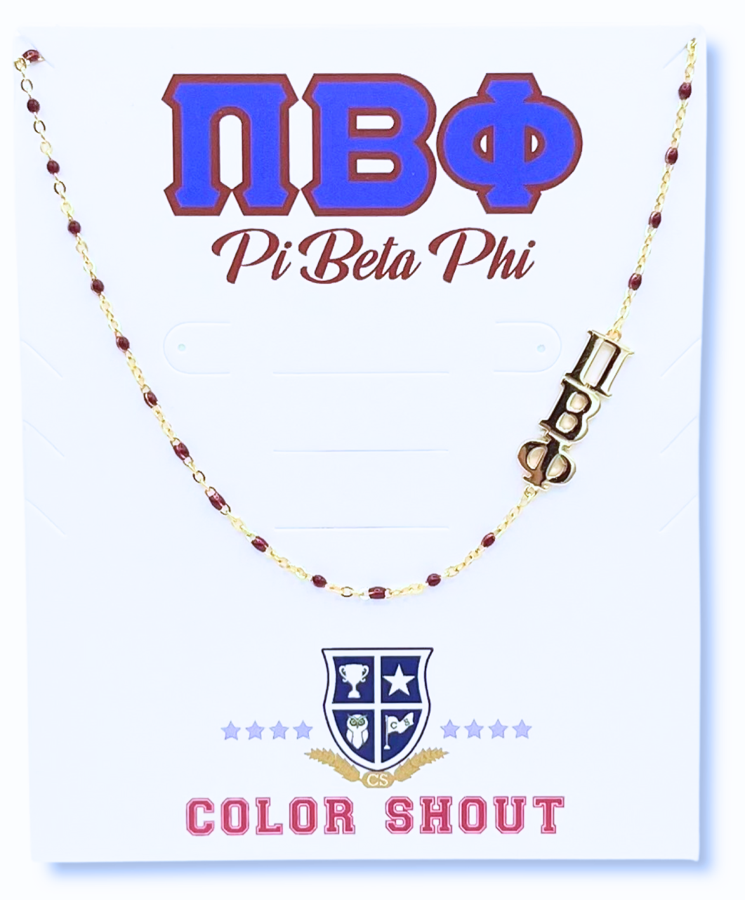 The Sorority Necklace: Side Set Greek letters