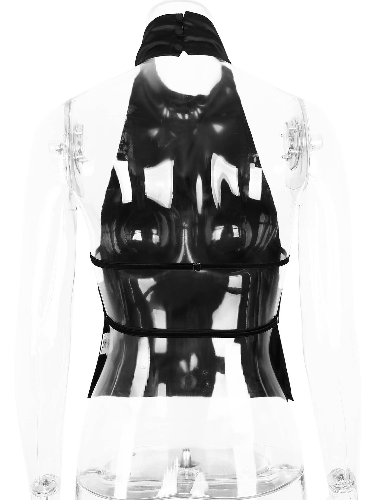 Halterneck backless crop tank top