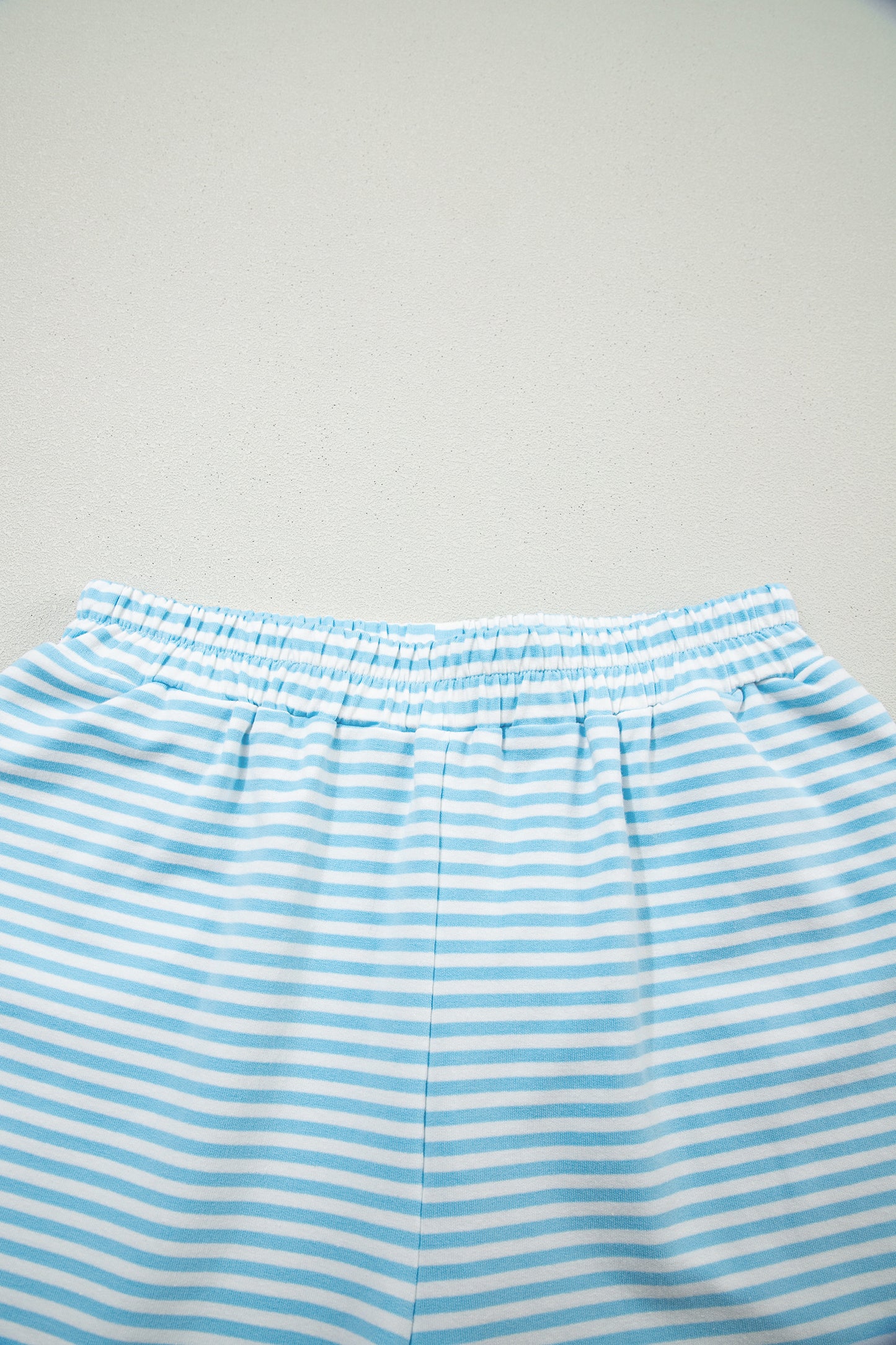 Oversize Striped Mock Neck Sweatshirt and Shorts Set