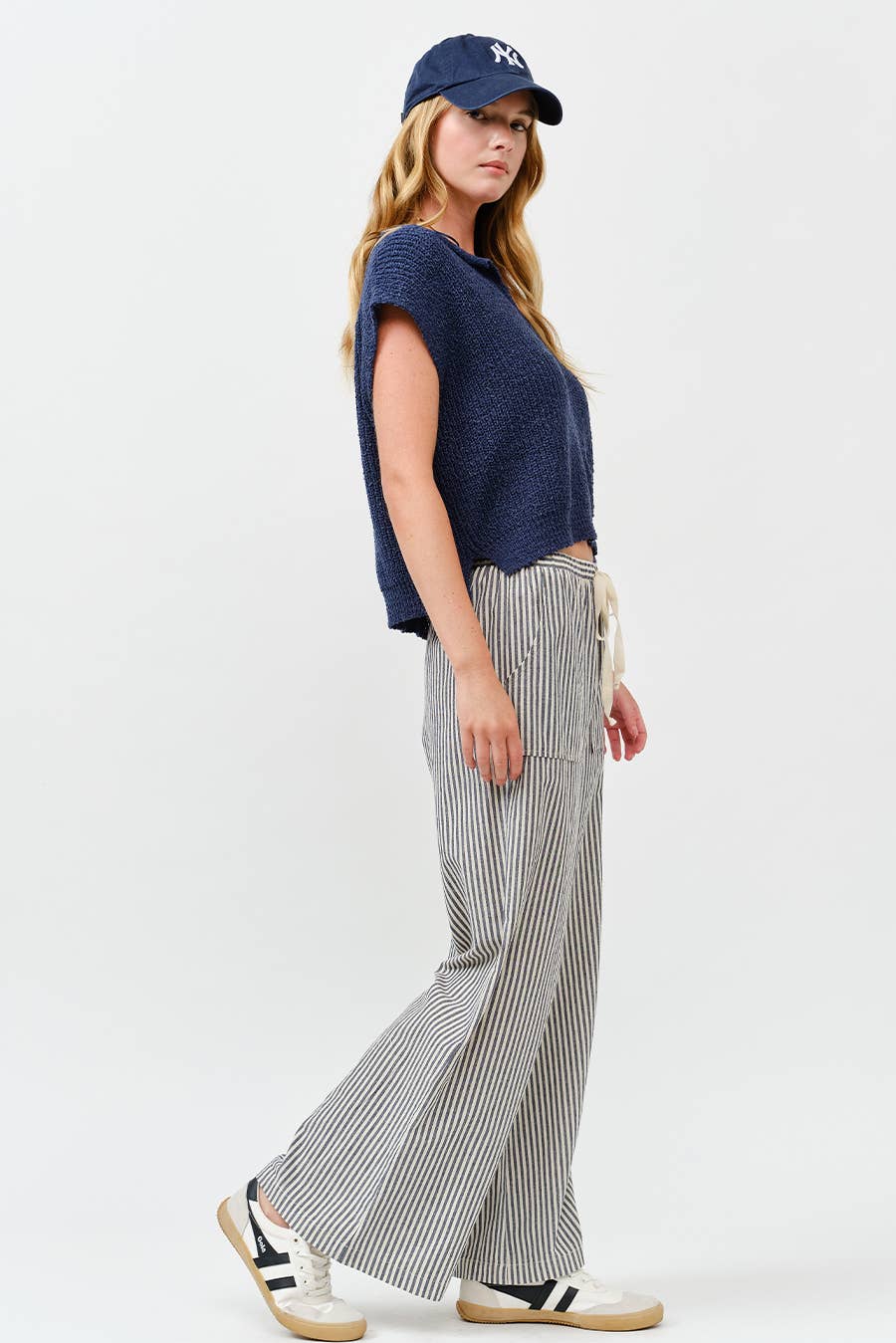 IM8867 - Striped Wide Linen Pants